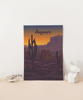 Saguaro National Park USA Travel Poster Art Print, 2 of 8