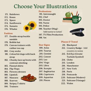 Personalised Favourite Things Illustration Print, 9 of 12