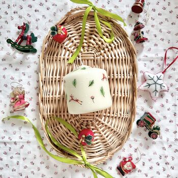 Hand Painted Christmas Winter Reindeer Candle, 2 of 9