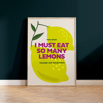 So Many Lemons Kate Nash Lyrics Print, Music Print, 6 of 8