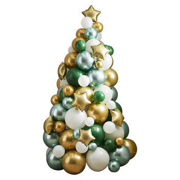 Green, Gold And White Balloon Christmas Tree, 2 of 3