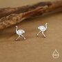 Sterling Silver Ostrich Stud Earrings, thumbnail 2 of 12