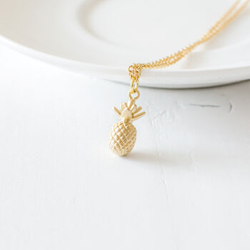 Tiny Pineapple Charm Necklace, 3 of 4
