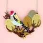 Goldfinch And Teasel Statement Necklace, thumbnail 1 of 5