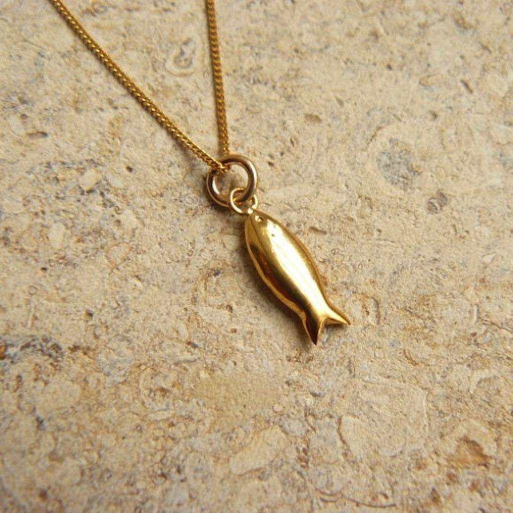 fish stud earrings in gold vermeil by lime tree design