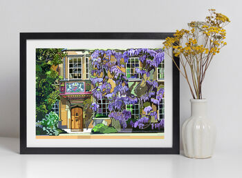 Christ's College Wisteria, Cambridge Illustration Art Print, 3 of 3