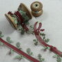 Red Acorn Ribbon With Green Leaves. Five Or 10 Meters, thumbnail 1 of 6