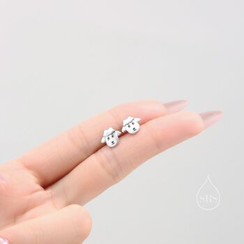 Sheep Face Stud Earrings In Sterling Silver, 5 of 11