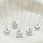 Moon Phase Necklace With Diamonds In Sterling Silver, thumbnail 4 of 12