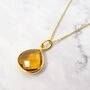 18ct Gold Plated Citrine November Birthstone Necklace, thumbnail 1 of 6