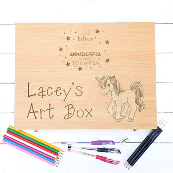 Personalised Child's Wooden Art Box, 3 of 11