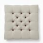 Upholstered Linen Square Footstool With Contrast Button Tufting, thumbnail 5 of 12