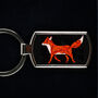 Red Fox Millefiori Handprinted Keyring, thumbnail 1 of 9