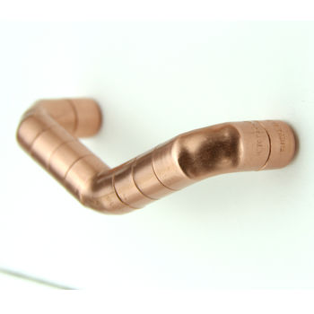Copper Pull Handle With Ridging Detail Tilt V Shaped, 2 of 6