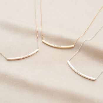 Curved Skinny Bar Message Personalised Necklace, 4 of 10