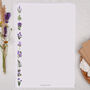 A4 Letter Writing Paper With Purple Flowers And Ferns, thumbnail 1 of 4