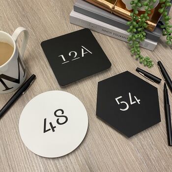 Monochrome Laser Cut Round House Number, 3 of 11