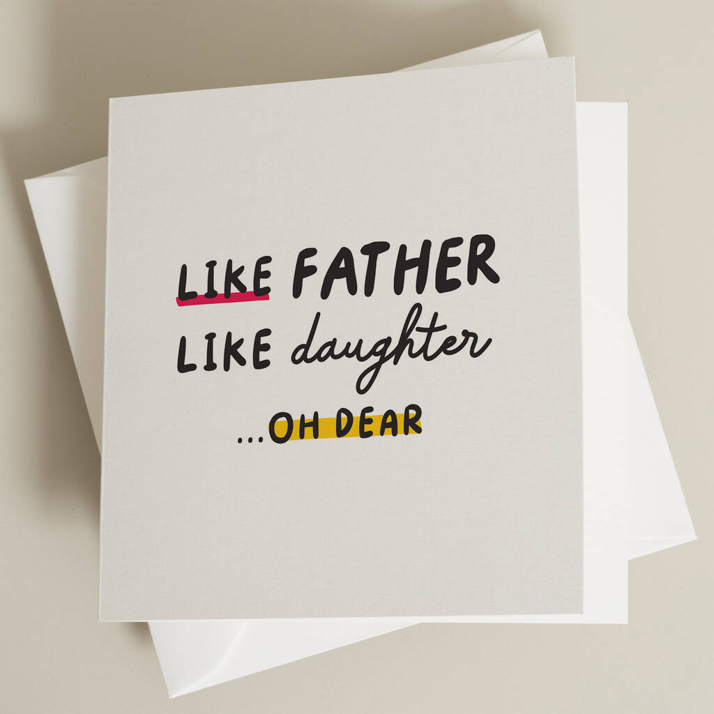 Funny Fathers Day Card From Daughter By Twist Stationery