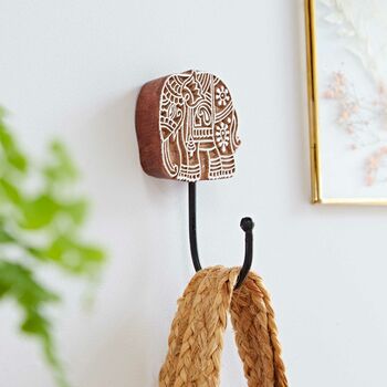 Carved Wooden Wall Hook, 4 of 9