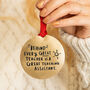 Great Teaching Assistant Gold Christmas Decoration Bauble, thumbnail 1 of 5