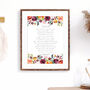 Watercolour Floral Wedding Vows Or Romantic Poem, thumbnail 1 of 5