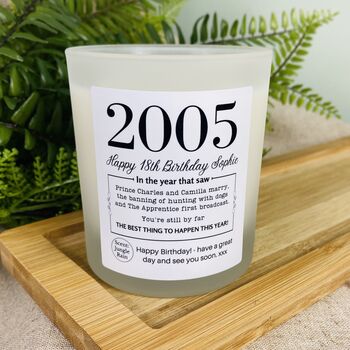 Personalised 18th 2005 Birthday Milestone Candle, 3 of 11