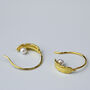 Gold Colour Sterling Silver Feather Hoop Earrings, thumbnail 4 of 5