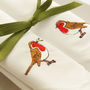 Mr And Mrs Robin Embroidered Napkins, thumbnail 2 of 5
