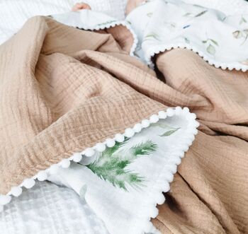 Floral Organic Muslin Baby Blanket, 6 of 12
