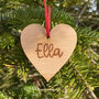 Personalised Wooden Heart Hanging Decoration, thumbnail 1 of 3