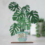 Personalised Wooden Card, Monstera Plant, thumbnail 1 of 5