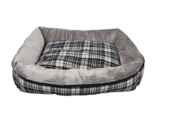 Large Square Tartan Print Dog Bed, 2 of 8