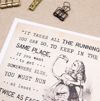 Alice In Wonderland Greetings Card 'Twice As Fast', 2 of 3