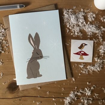 Winter Hare Christmas Card Or Multipack, 4 of 4