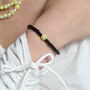 Black Smiley Beaded Stacker Bracelet, thumbnail 1 of 2