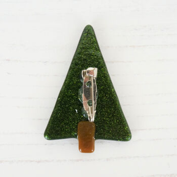 Handmade Glass Christmas Tree Brooch, 6 of 6