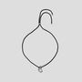 Wave Silver Pendant Cord Necklace In Rhodium Plated Sterling, thumbnail 1 of 7