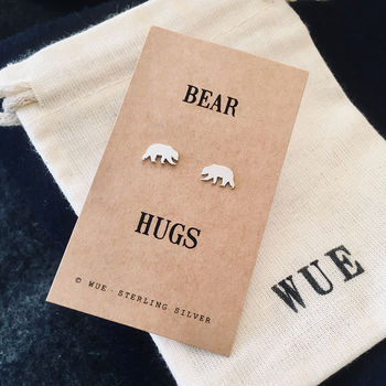 Sterling Silver Bear Hugs Earrings, 3 of 3