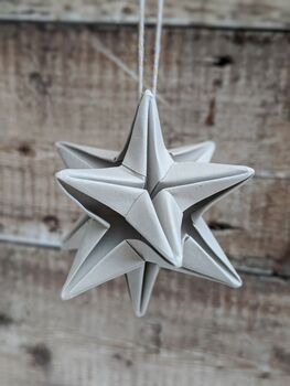 Origami Paper Star Bauble In Neutrals, 3 of 6