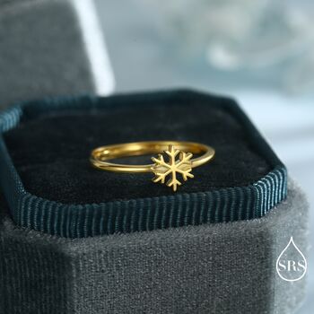 Tiny Snowflake Ring In Sterling Silver, 6 of 12