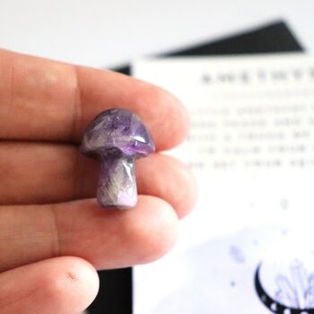 Tiny Amethyst Mushroom Crystal With Gift Message, 2 of 5