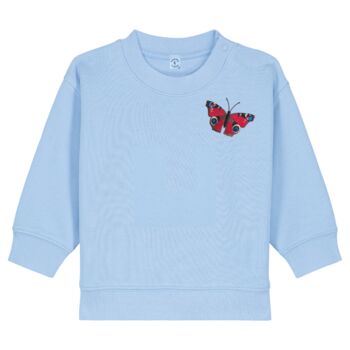 Babies Peacock Butterfly Organic Cotton Sweatshirt, 2 of 7