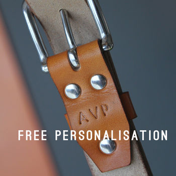 Personalised Leather Belt In Tan, 5 of 10