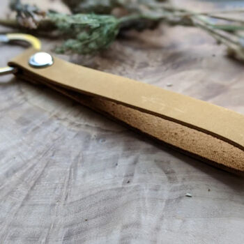 Personalised Leather Keyring Anniversary Gift For Him, 2 of 3