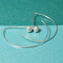 Handmade Sterling Silver Hoops With Pearl, thumbnail 2 of 8
