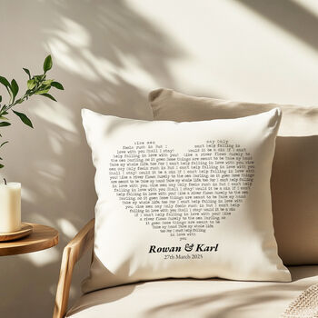 Personalised Heart Song Lyrics Cushion, 2 of 6