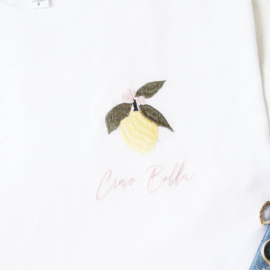 Women's Personalised Lemon T Shirt In White By Lisa Angel ...