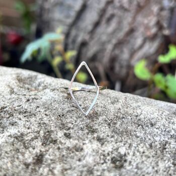 Leaf Outline Ring In Sterling Silver, 5 of 7