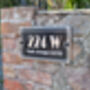 Personalised Linear Art Deco With Street Name House Address Bespoke Plaque, thumbnail 3 of 4