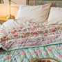 Floral Handmade Bohemian Bedspread Quilt, thumbnail 2 of 5